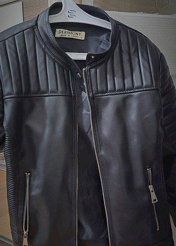 Siyah Biker Deri Kadın Ceket - Görsel 6