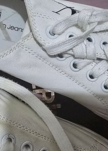 Calvin Klein Beyaz Kadın Dolgu Topuklu Spor Ayakkabı - Görsel 2