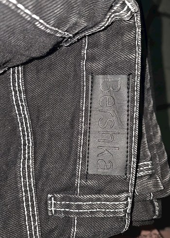 Siyah renk beyaz spor dikişli, yüksek bel, %100 Pamuk - Görsel 5