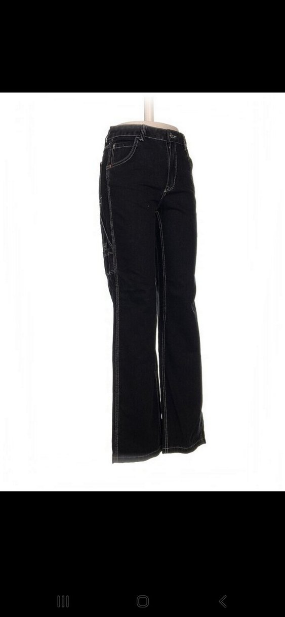 Siyah renk beyaz spor dikişli, yüksek bel, %100 Pamuk - Görsel 2