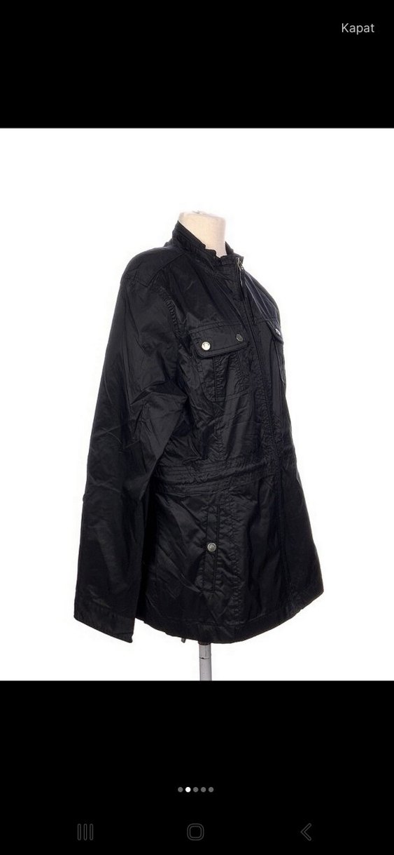 Siyah Fermuarlı Yağmurluk Ceket - Görsel 2