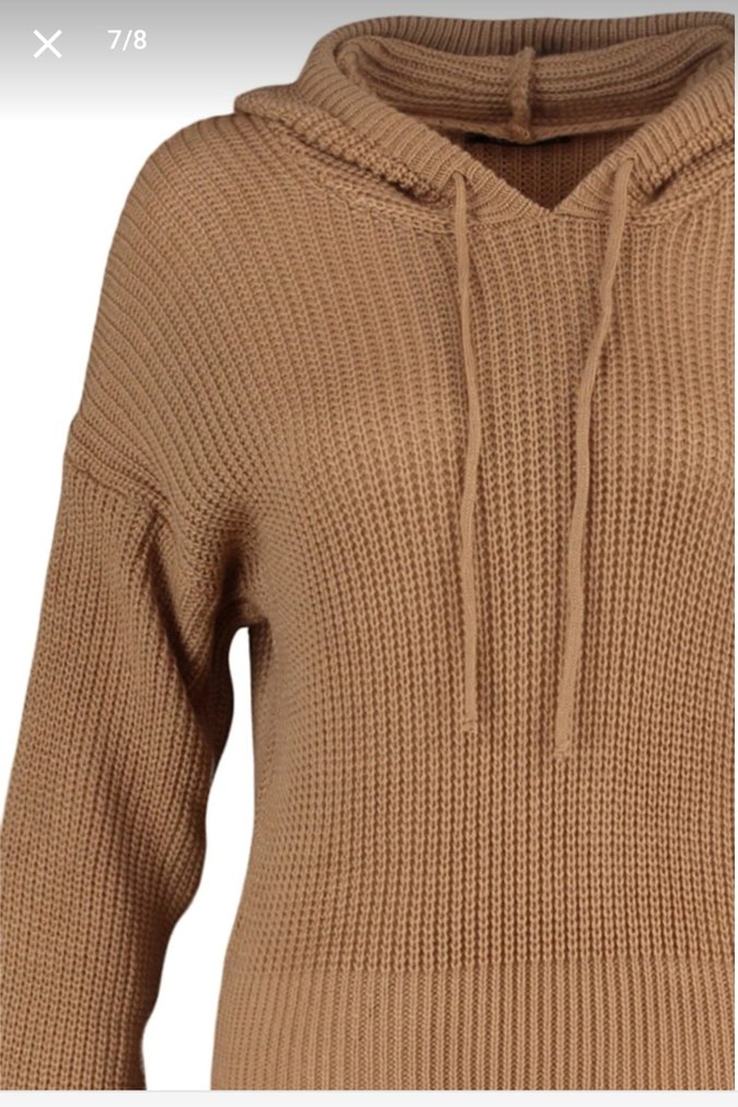 Camel Fitilli Uzun Kollu Triko Elbise - Görsel 3