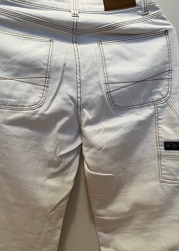 Beyaz Midi Boy Denim Kadın Kot Pantolon Bershka - Görsel 2