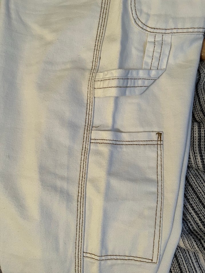 Beyaz Midi Boy Denim Kadın Kot Pantolon Bershka - Görsel 4