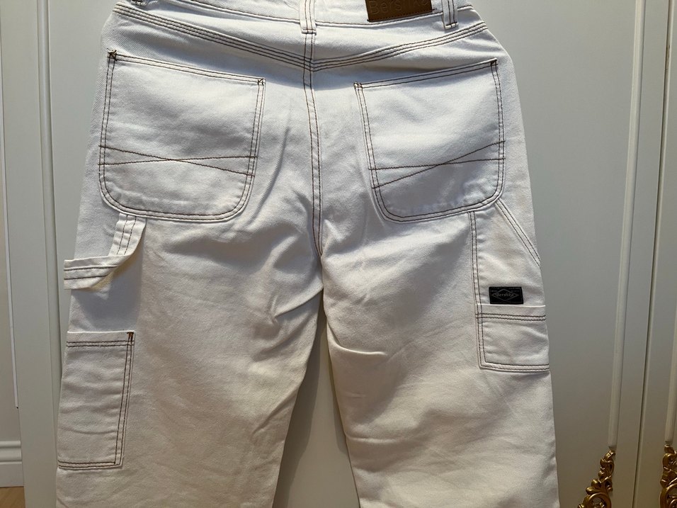 Beyaz Midi Boy Denim Kadın Kot Pantolon Bershka - Görsel 2