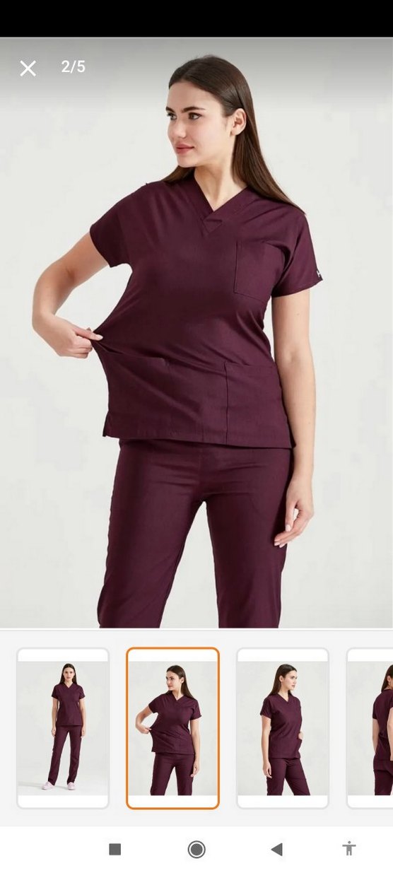 Moodamedical Mürdüm Likralı Kumaş Cerrahi Takım V Yaka Forma - Görsel 2