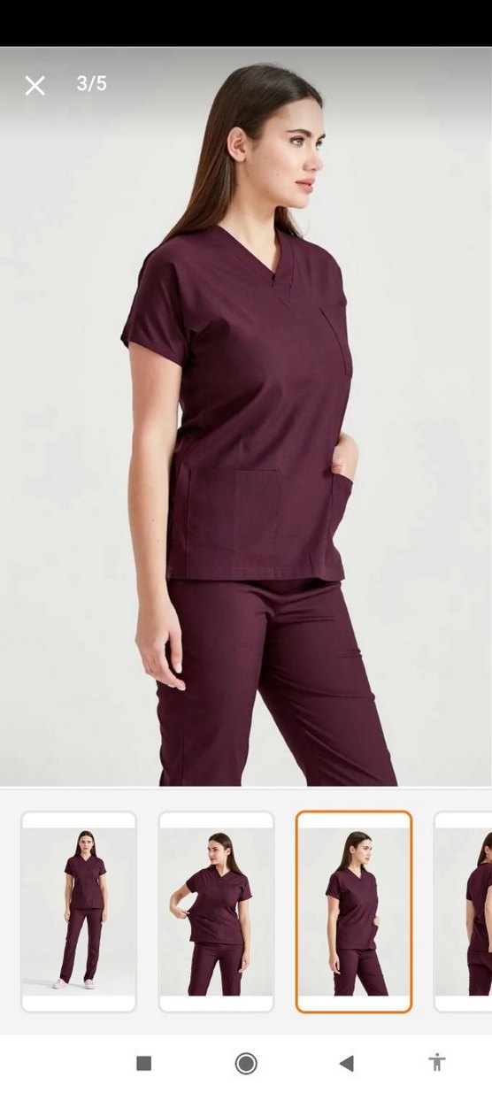 Moodamedical Mürdüm Likralı Kumaş Cerrahi Takım V Yaka Forma - Görsel 3