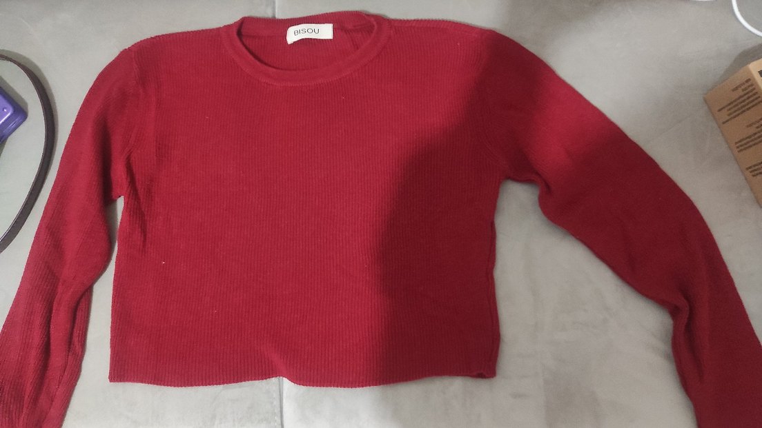 Kırmızı İnce Örgü Kadın Kazak - Görsel 3