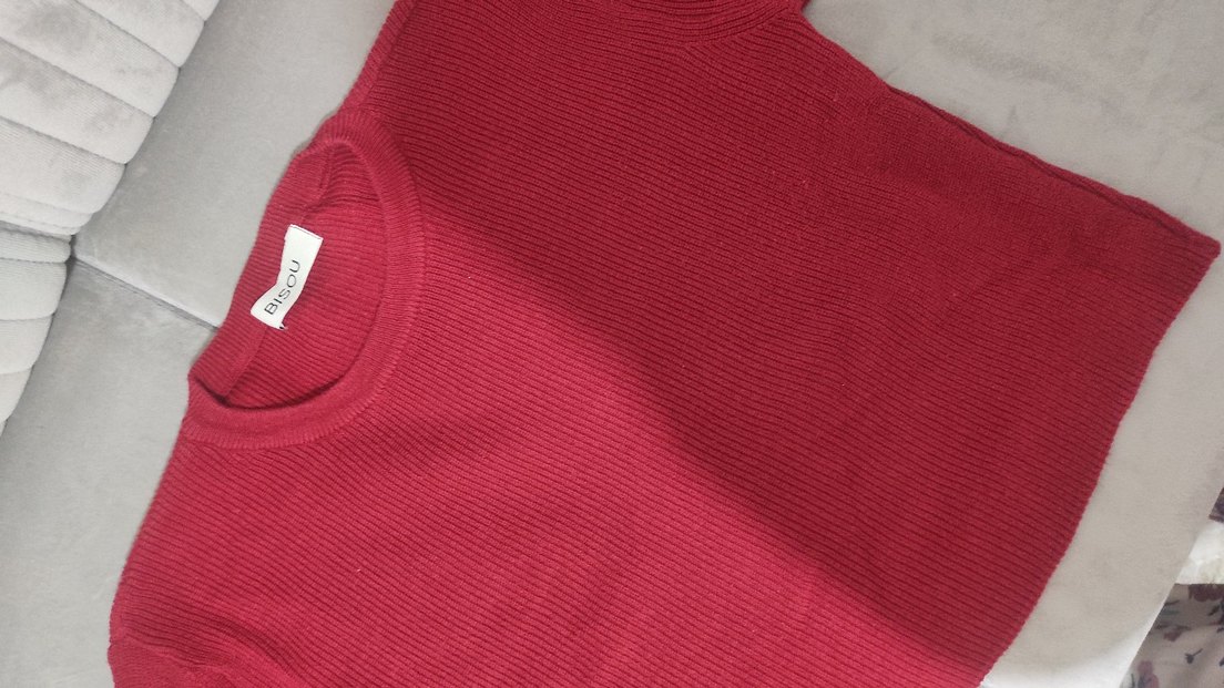 Kırmızı İnce Örgü Kadın Kazak - Görsel 5