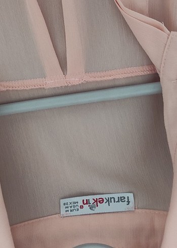 Pudra Pembe Uzun Kollu Kadın Gömlek - Görsel 4