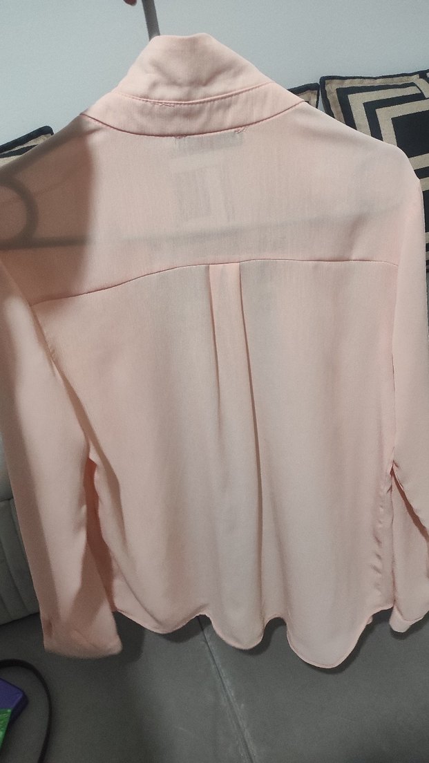 Pudra Pembe Uzun Kollu Kadın Gömlek - Görsel 2