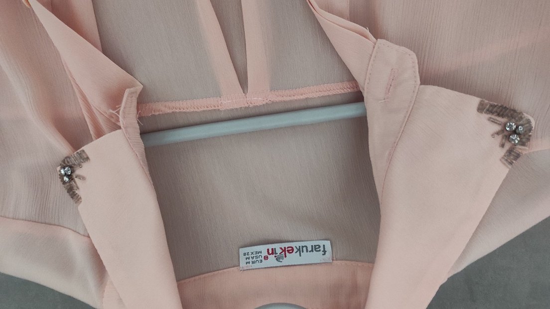 Pudra Pembe Uzun Kollu Kadın Gömlek - Görsel 4