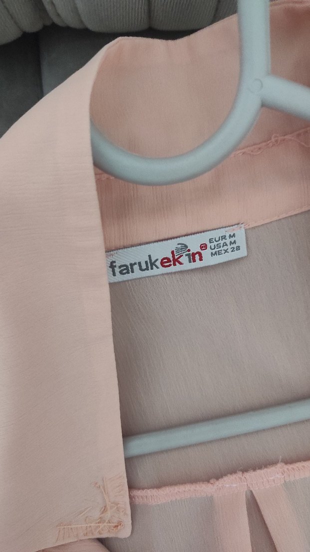 Pudra Pembe Uzun Kollu Kadın Gömlek - Görsel 3