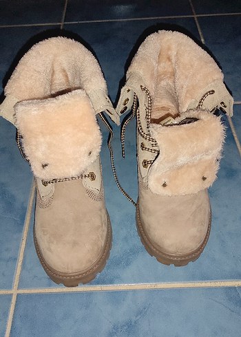 Bej Süet Kadın Botu, Kürklü - Görsel 10