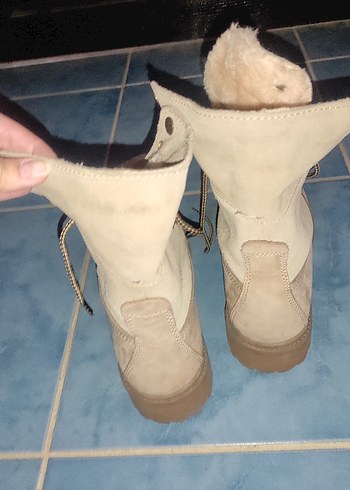 Bej Süet Kadın Botu, Kürklü - Görsel 8