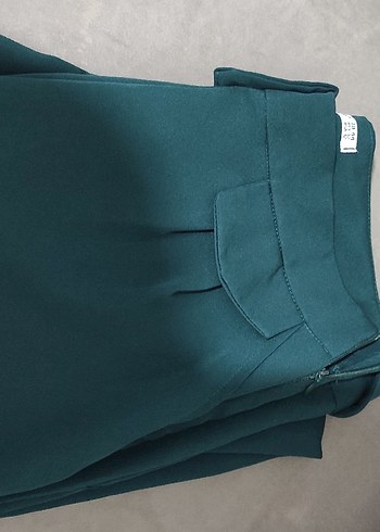 Düğmeli Cep Detaylı Kumaş Pantolon - Görsel 4