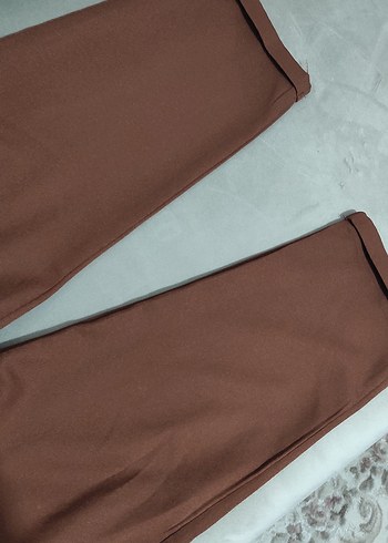 Kadın Kahverengi Pilili Kumaş Pantolon - Görsel 6