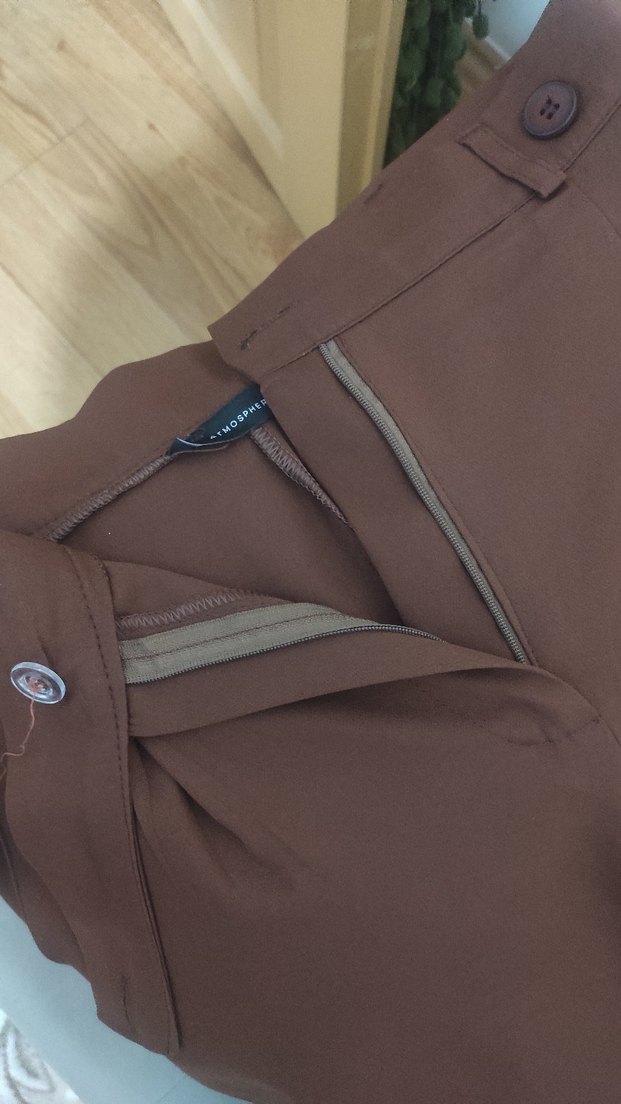 Kadın Kahverengi Pilili Kumaş Pantolon - Görsel 5