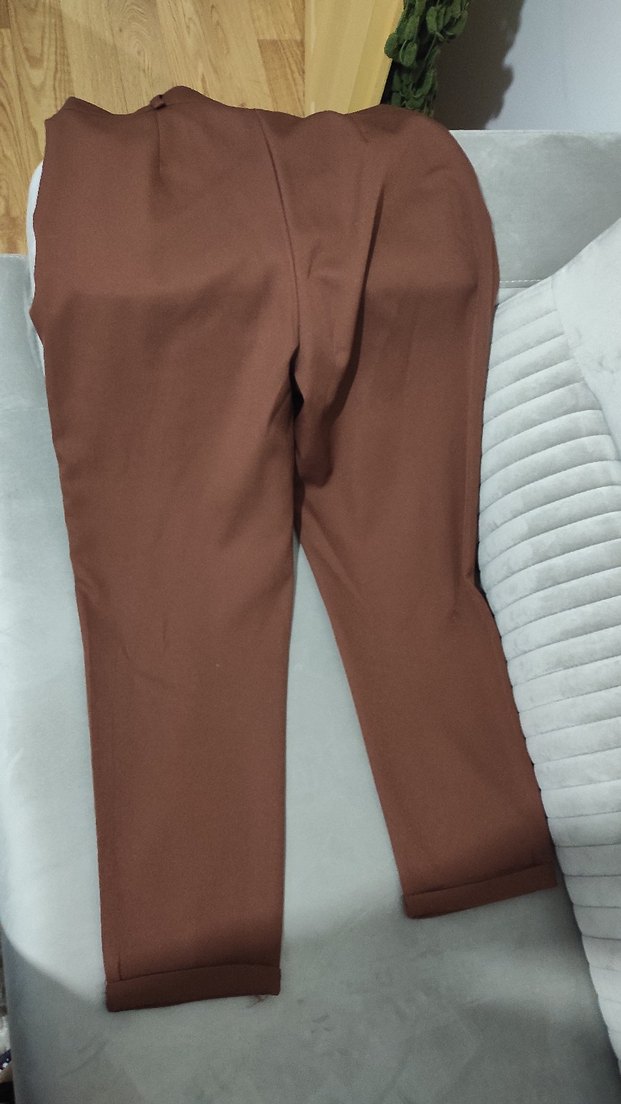 Kadın Kahverengi Pilili Kumaş Pantolon - Görsel 2