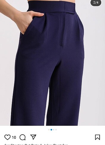 Lacivert Palazzo Pantolon  - Görsel 2