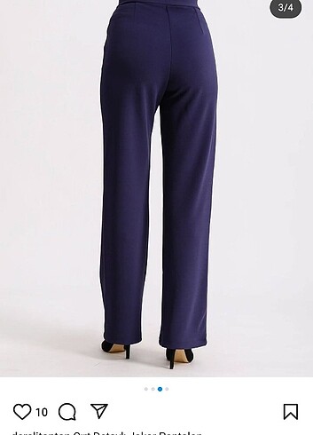 Lacivert Palazzo Pantolon  - Görsel 3
