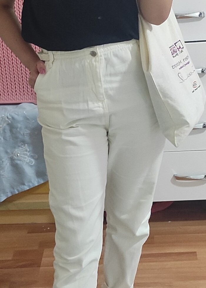 Kırık Beyaz pantolon - Görsel 2