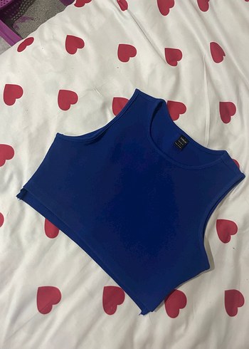 Mavi Kolsuz Crop Top