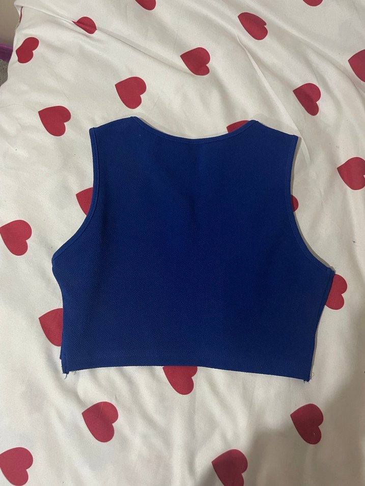 Mavi Kolsuz Crop Top - Görsel 2