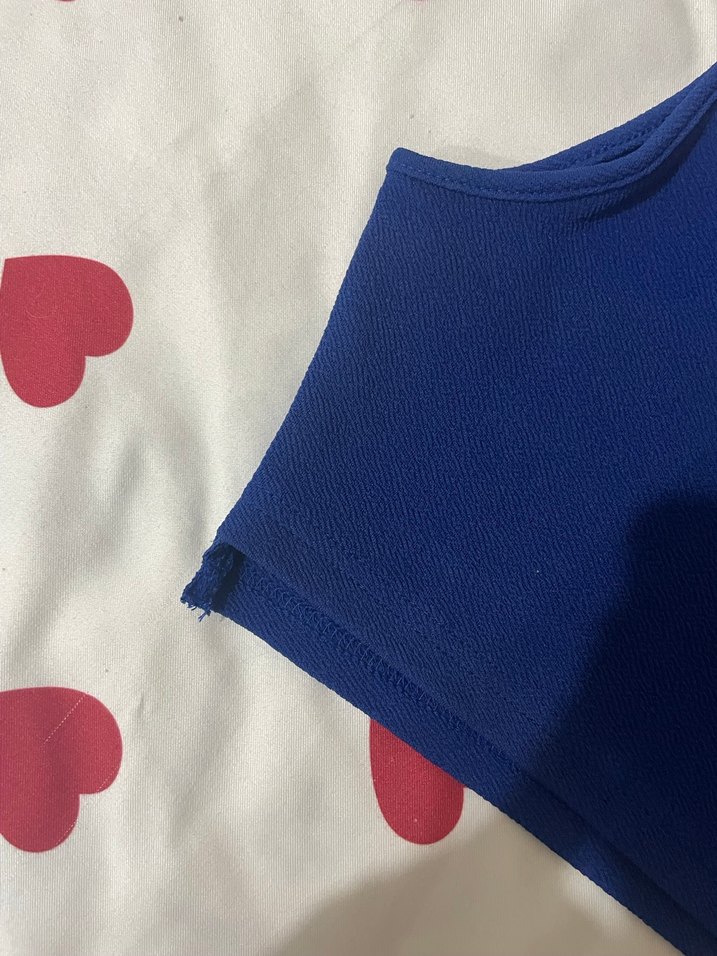 Mavi Kolsuz Crop Top - Görsel 3