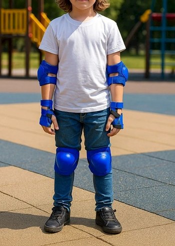 Mavi Motosiklet Diz Koruyucu Seti Velcro - Görsel 6