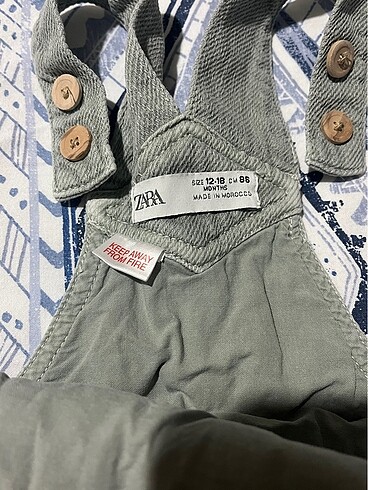 1 Yaş Beden Zara 12-18 Ay Kadife Tulum