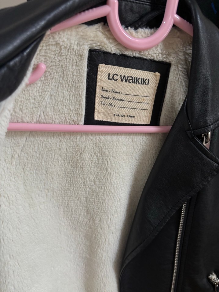 Kız çocuk Siyah Deri Biker Ceket - Görsel 2