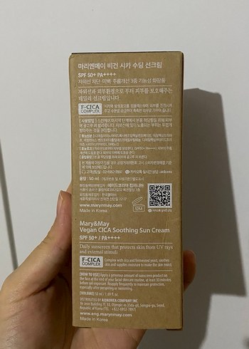 Mary May Vegan CICA Soothing Güneş Kremi SPF50+ - Görsel 2