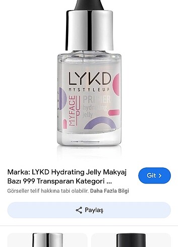 Diğer LYKD Hydrating Jelly Makyaj Bazı 999 Transparan