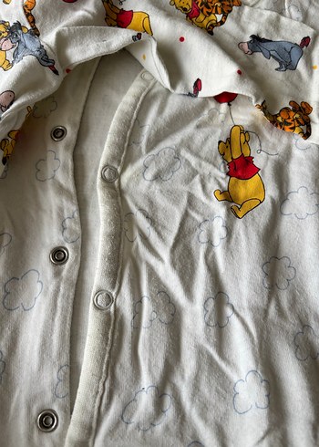 Beyaz Baskılı Pamuklu Bebek Tulumları 2'li - Görsel 4