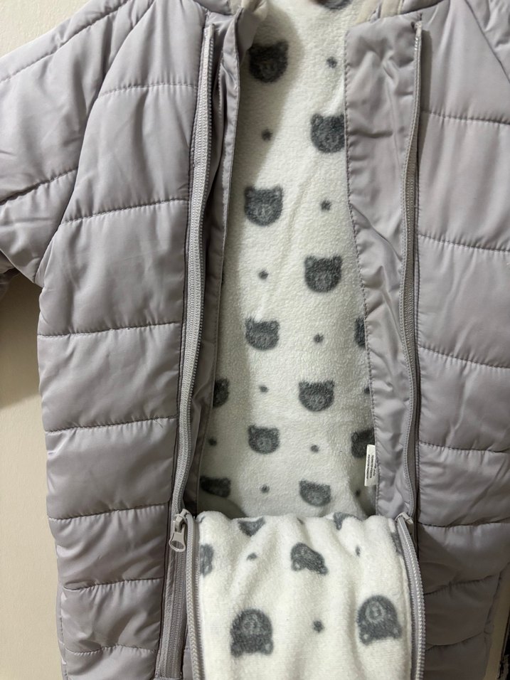 Gri Bebek Fermuarlı Polar Tulum - Görsel 2