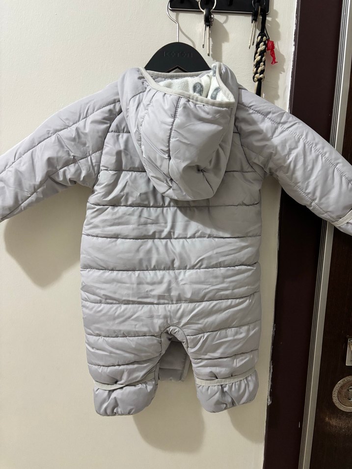 Gri Bebek Fermuarlı Polar Tulum - Görsel 4