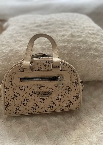 Bej Deri Baskılı Kadın El Çantası - Görsel 2