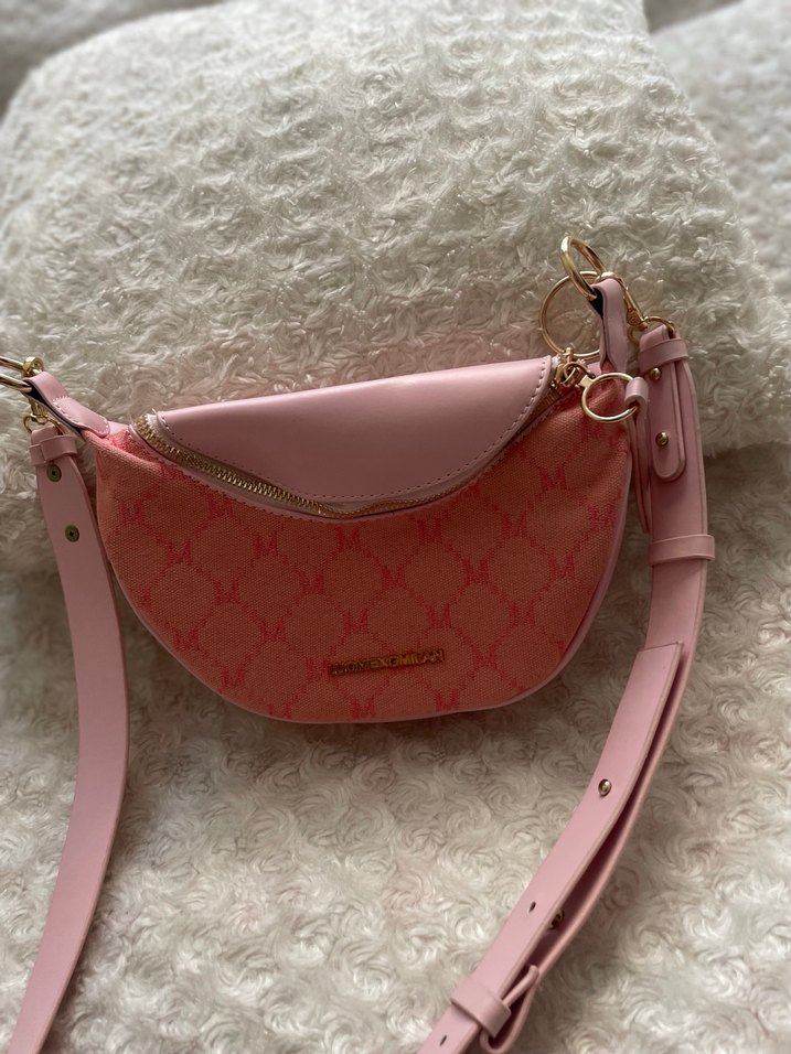 Pembe Süet Kadın Çanta Parisian Stili - Görsel 2