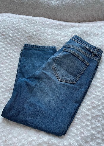 Kadın Lacivert Bol Kesim Midi Kot Pantolon - Görsel 2