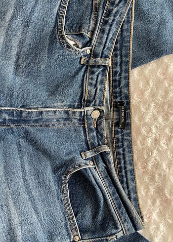 Kadın Lacivert Bol Kesim Midi Kot Pantolon - Görsel 5