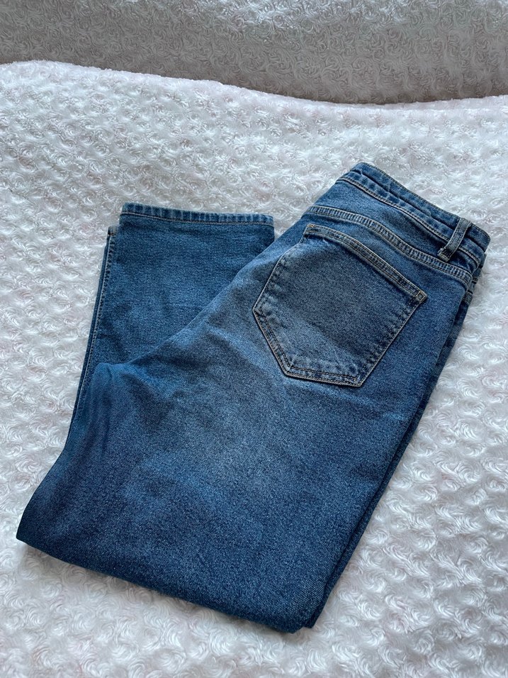 Kadın Lacivert Bol Kesim Midi Kot Pantolon - Görsel 2