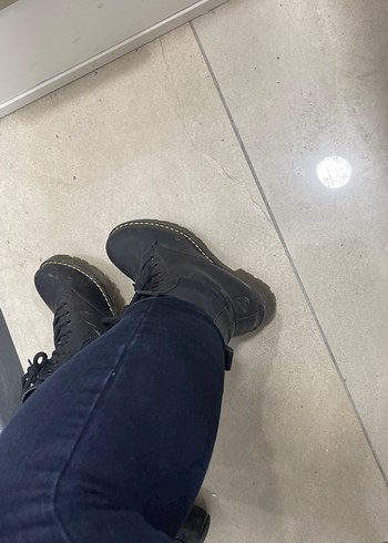 Siyah Bağcıklı Stiletto Topuklu Gotik Bot - Görsel 2