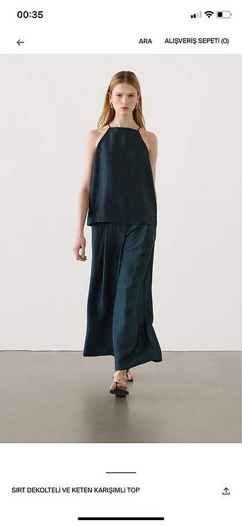 Massimo dutti etiketli keten bluz