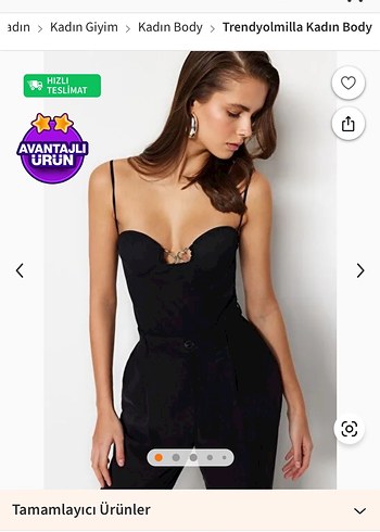 Trendyol & Milla Tokalı Siyah Strappy Kadın Mayo