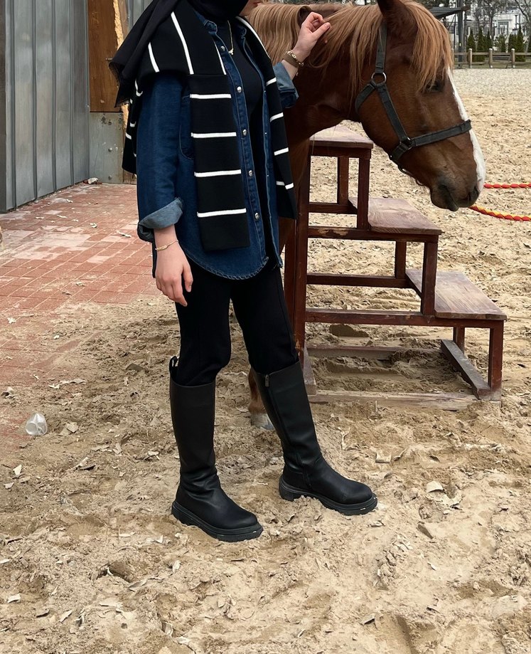 Düğmeli Mavi Kadın Denim Ceket - Görsel 4