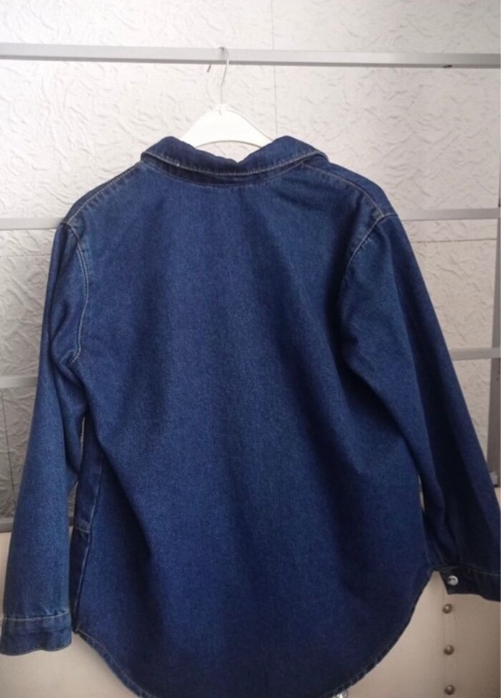 Düğmeli Mavi Kadın Denim Ceket - Görsel 2