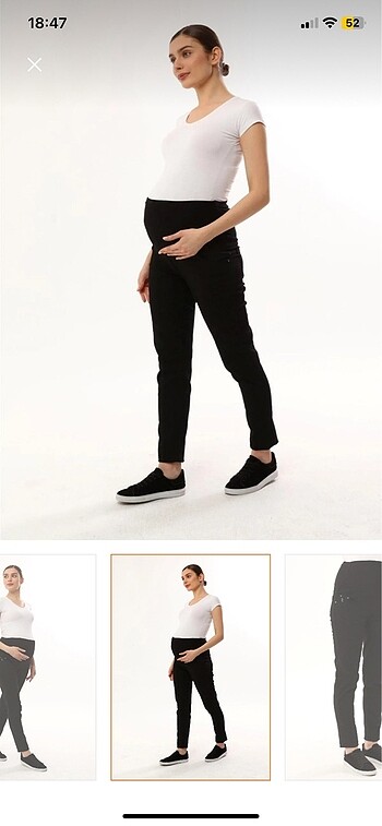 Siyah hamile pantolon bel ayarlı pantolon çok kullanışlı - Görsel 4