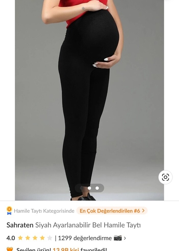 Bel ayarlı hamile taytı siyah 44 - 46 beden - Görsel 4