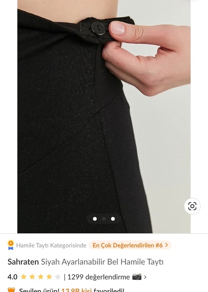 Bel ayarlı hamile taytı siyah 44 - 46 beden - Görsel 5